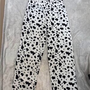 3/$30 George Cow Print Fleece Pajama Pants - Black & White - Size S